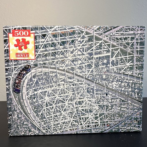 Hoyle Other - VTG Hoyle Crown Collection Wooden Roller Coaster 500 Piece Jigsaw Puzzle Game